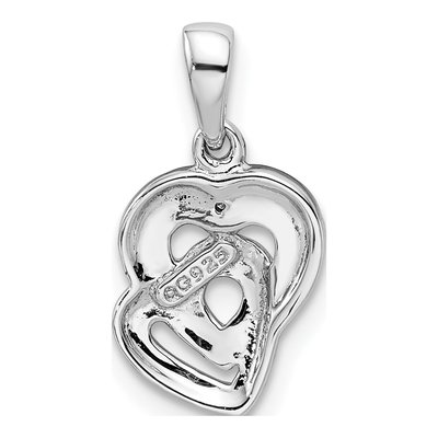 Sterling Silver Diamond Heart Pendant – view 4