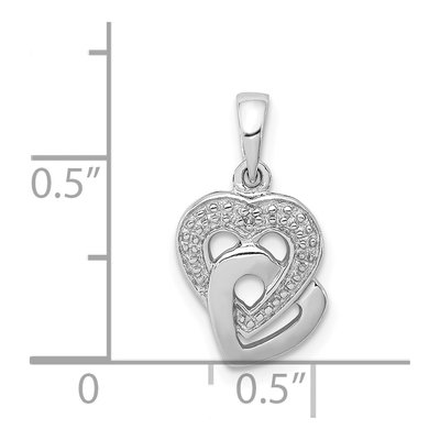 Sterling Silver Diamond Heart Pendant – view 5