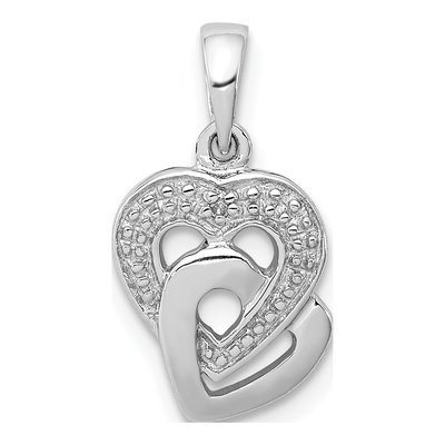 Sterling Silver Diamond Heart Pendant