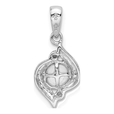 Sterling Silver Freshwater Cultured Pearl & Diamond Pendant – view 5