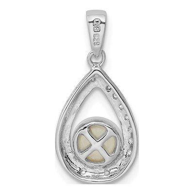 Sterling Silver Freshwater Cultured Pearl & Diamond Pendant – view 5