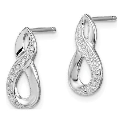 Sterling Silver Diamond Dangle Earrings – view 3