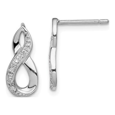 Sterling Silver Diamond Dangle Earrings