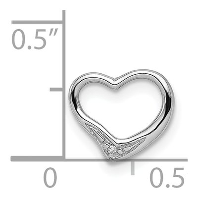 Sterling Silver Diamond Floating Heart Slide Pendant – view 4