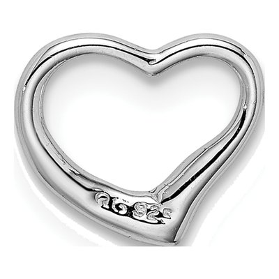 Sterling Silver Diamond Floating Heart Slide Pendant – view 5