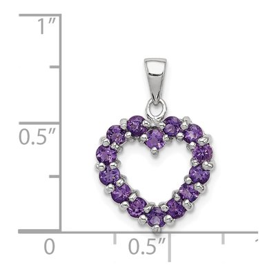 Sterling Silver Amethyst Heart Pendant – view 4