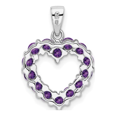 Sterling Silver Amethyst Heart Pendant – view 5
