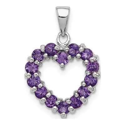 Sterling Silver Amethyst Heart Pendant