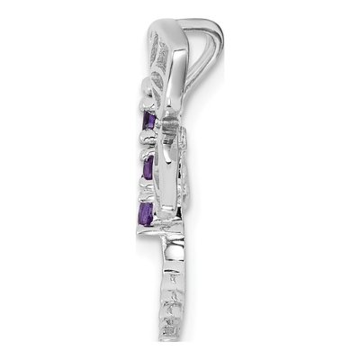Sterling Silver Amethyst Dragonfly Pendant – view 3