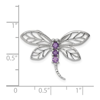 Sterling Silver Amethyst Dragonfly Pendant – view 4