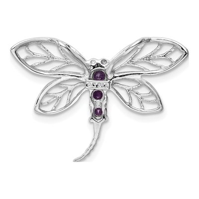 Sterling Silver Amethyst Dragonfly Pendant – view 5