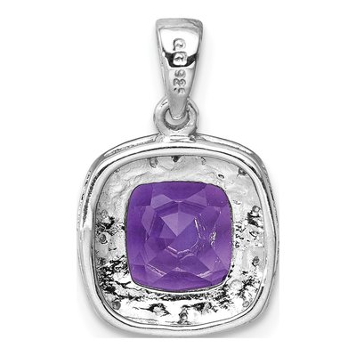 Sterling Silver Amethyst & Diamond Pendant – view 4