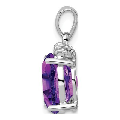 Sterling Silver Amethyst & Diamond Pendant – view 3