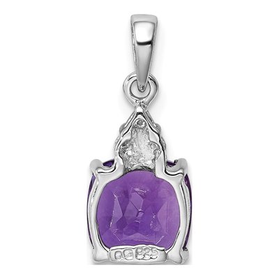 Sterling Silver Amethyst & Diamond Pendant – view 5