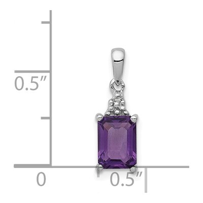 Sterling Silver Amethyst & Diamond Pendant – view 4