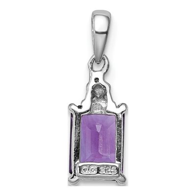 Sterling Silver Amethyst & Diamond Pendant – view 5
