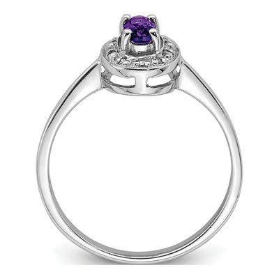 Sterling Silver Amethyst & Diamond Ring – view 3
