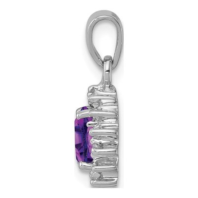 Sterling Silver Amethyst & Diamond Pendant – view 3