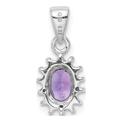 Sterling Silver Amethyst & Diamond Pendant – view 5