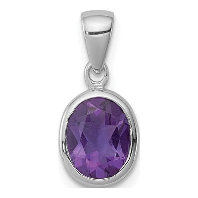 Sterling Silver Amethyst Planted Pendant