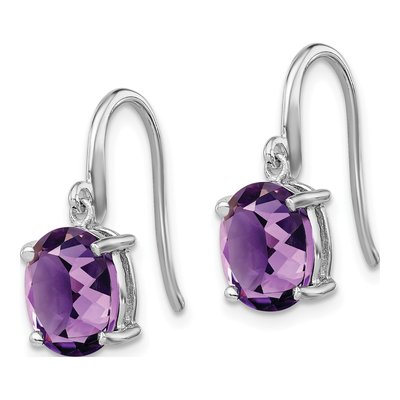 Sterling Silver Amethyst Dangle Earrings – view 3
