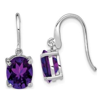 Sterling Silver Amethyst Dangle Earrings