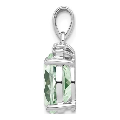 Sterling Silver Prasiolite & Diamond Pendant – view 3