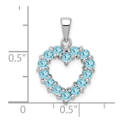 Sterling Silver Sky Blue Topaz Heart Pendant – view 4