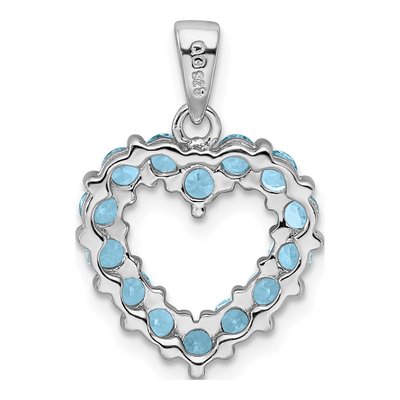 Sterling Silver Sky Blue Topaz Heart Pendant – view 5