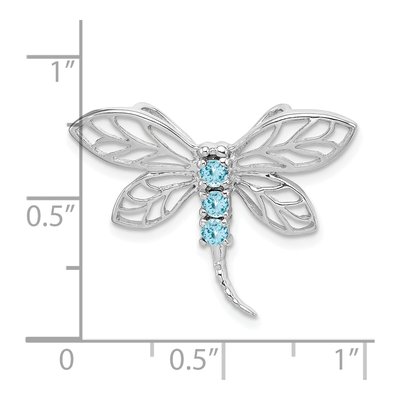 Sterling Silver Sky Blue Topaz Dragonfly Pendant – view 4