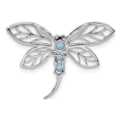 Sterling Silver Sky Blue Topaz Dragonfly Pendant – view 5