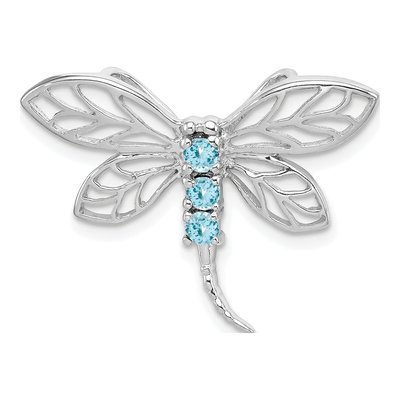 Sterling Silver Sky Blue Topaz Dragonfly Pendant