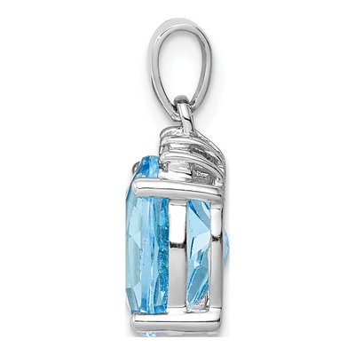 Sterling Silver Sky Blue Topaz & Diamond Pendant – view 3