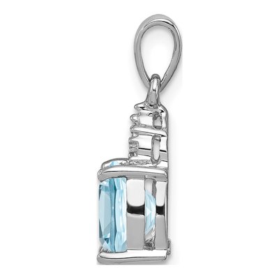 Sterling Silver Sky Blue Topaz & Diamond Lt Pendant – view 3