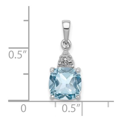 Sterling Silver Sky Blue Topaz & Diamond Lt Pendant – view 4