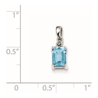Sterling Silver Sky Blue Topaz & Diamond Pendant – view 4
