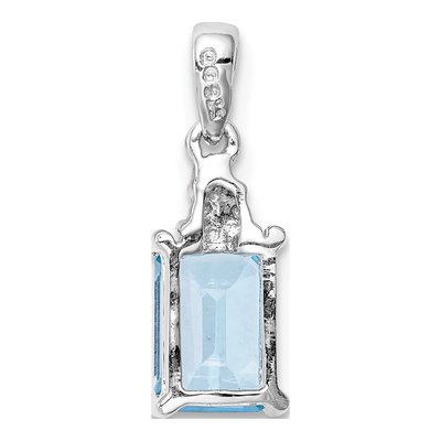 Sterling Silver Sky Blue Topaz & Diamond Pendant – view 5