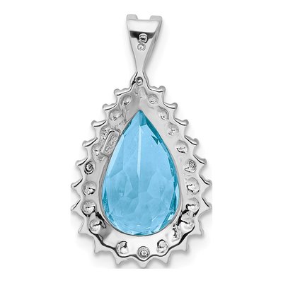 Sterling Silver Sky Blue Topaz & Diamond Pendant – view 4