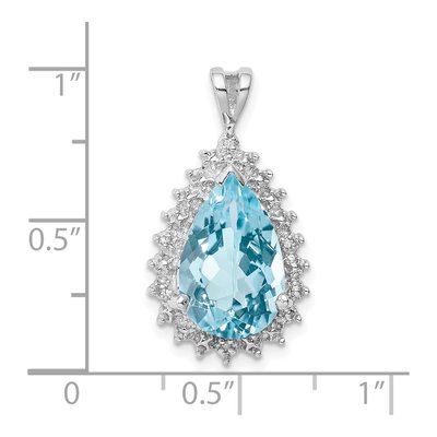 Sterling Silver Sky Blue Topaz & Diamond Pendant – view 5