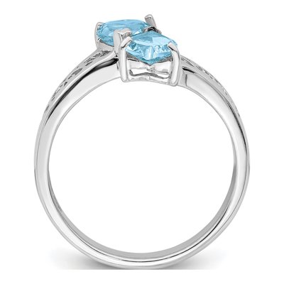 Sterling Silver Swiss Blue Topaz Heart Ring – view 3