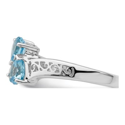 Sterling Silver Swiss Blue Topaz Heart Ring – view 4
