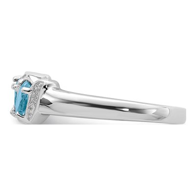 Sterling Silver Swiss Blue Topaz & Diamond Ring – view 5