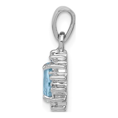 Sterling Silver Swiss Blue Topaz & Diamond Pendant – view 3