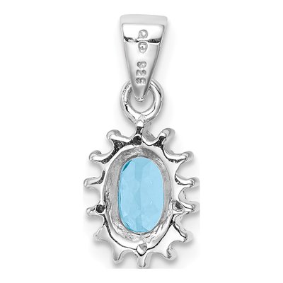Sterling Silver Swiss Blue Topaz & Diamond Pendant – view 5