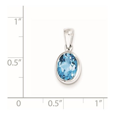 Sterling Silver Swiss Blue Topaz Pendant – view 4