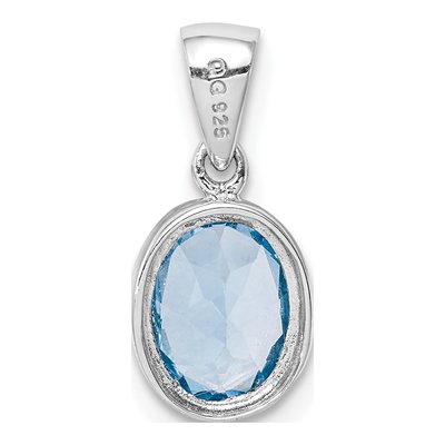 Sterling Silver Swiss Blue Topaz Pendant – view 5