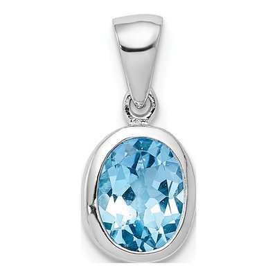Sterling Silver Swiss Blue Topaz Pendant