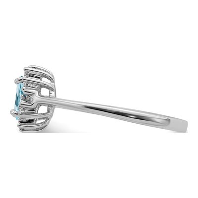 Sterling Silver Swiss Blue Topaz & Diamond Ring – view 5