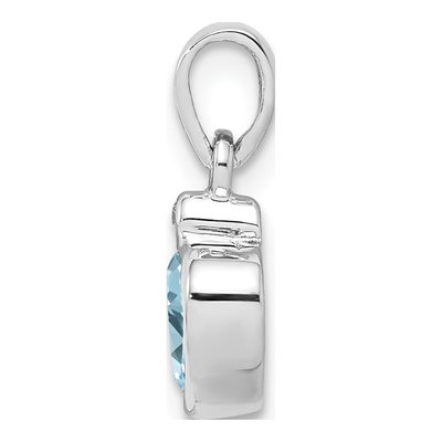 Sterling Silver Sky Blue Topaz & Diamond Heart Pendant – view 3