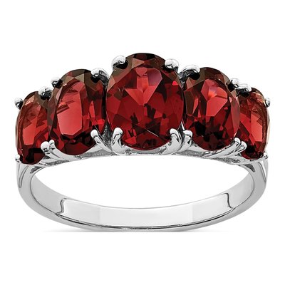 Sterling Silver Garnet Natural Ring